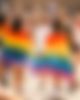 Pride Parade, Regenbogenparade, woman with colerful outfits